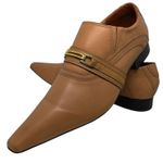 Sapato Masculino Italiano Social Executivo em Couro Marrom - Ref: 1225 Outlet Copia