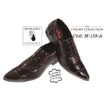 Sapato Masculino Italiano Em Couro Marrom Trice Retro Anos 70 Ref: 159a