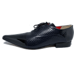 Sapato Masculino Italiano em Couro Preto Tricê Executivo Ref: D490 Outlet 