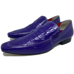 Sapato Masculino Italiano em Couro Social Executivo Azul Croco Ref: D545