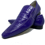 Sapato Masculino Italiano em Couro Social Executivo Azul Croco Ref: D545