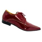 Sapato Masculino Italiano Em Couro Vinho Envernizado Luxury Ref: D957 Outlet