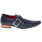 Sapato Masculino Italiano Em Couro Lizzo Preto Cromo Ref: 85 