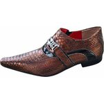 Sapato Masculino Italiano Em Couro Orange Le Cuivre Ref: 1148 Laranja Vermelho