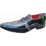 Sapato Masculino Italiano em Couro Social Executivo Preto New Day Bico Fino Ref: 1151 Preto Preto