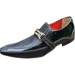 Sapato Masculino Italiano em Couro Social Executivo Preto Benson Bico Fino Ref: 1154 Preto Preto
