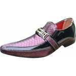 Sapato Masculino Italiano Em Couro Metal Bico Alongado Ref: 1156 Vinho 