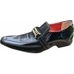 Sapato Masculino Italiano em Couro Social Executivo Preto Rio Bico Fino Ref: 1161 Preto Preto