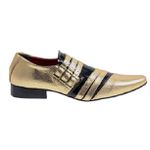 Sapato Masculino Italiano Em Couro Rich Dourado Ref: 146 Dourado