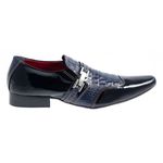 Sapato Masculino Italiano Em Couro Otto Blue Azul Ref: 198