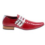 Sapato Masculino Italiano Em Couro Tom Vermelho Ref: 225 Vermelho
