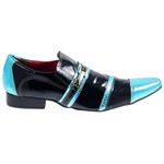 Sapato Masculino Italiano Em Couro Mileto Azul Ref: 253 Azul