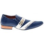 Sapato Masculino Italiano Em Couro Plato Azul Ref: 278 Azul