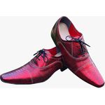 Sapato Masculino Italiano Em Couro Fincher Mocassim Ref: M1130 Vermelho Vermelho