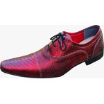 Sapato Masculino Italiano Em Couro Fincher Mocassim Ref: M1130 Vermelho Vermelho