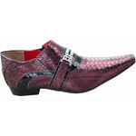 Sapato Masculino Italiano Em Couro Lynch Bico Alongado Ref: 1147 Vinho