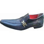 Sapato Masculino Italiano em Couro Social Executivo Preto Polo Bico Fino Ref: 1150 Preto