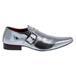 Sapato Masculino Italiano Em Couro Silver Cromado
