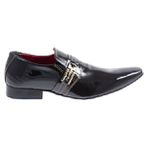 Sapato Masculino Italiano Em Couro Preto Verniz