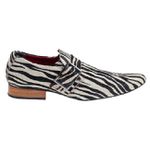 Sapato Masculino Italiano Em Couro Pelo De Zebra