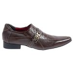 Sapato Masculino Italiano Em Couro Marrom Frizado Ref: 100