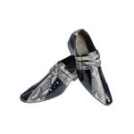 Sapato Masculino Italiano Em Couro Preto Com Cobra