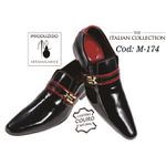 Sapato Masculino Italiano Em Couro Preto Envernizado