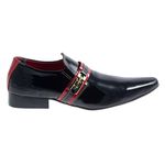 Sapato Masculino Italiano Em Couro Preto Envernizado