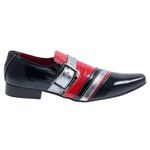 Sapato Masculino Italiano Em Couro Vermelho Com Preto