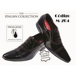 Sapato Masculino Italiano Em Couro Preto Verniz Oxford