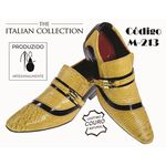 Sapato Masculino Italiano Em Couro Amarelo Palha