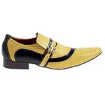 Sapato Masculino Italiano Em Couro Amarelo Palha