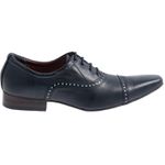 Sapato Masculino Italiano Em Couro Preto Fosco Oxford