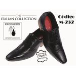 Sapato Masculino Italiano Em Couro Preto Fosco