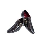 Sapato Masculino Italiano Em Couro Preto Jacaré