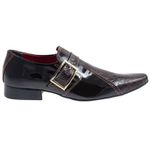 Sapato Masculino Italiano Em Couro Preto Jacaré
