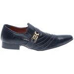 Sapato Masculino Italiano Em Couro Preto Avestruz