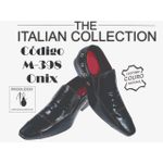 Sapato Masculino Italiano Em Couro Preto Avestruz