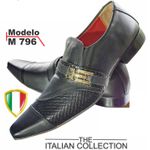 Sapato Masculino Italiano Em Couro Social Executivo Preto