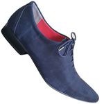 Sapato Masculino Italiano Em Couro Oxford - Azul - Blue Nobuck