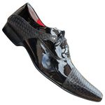 Sapato Masculino Italiano Em Couro Envernizado Oxford - Preto - Black Venice
