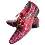Sapato Masculino Italiano Em Couro Envernizado Oxford - Vermelho - Red Venice