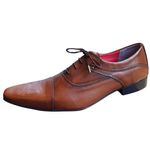 Sapato Masculino Italiano Em Couro Oxford - Marrom - Brown Horse