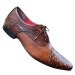 Sapato Masculino Italiano Em Couro Oxford - Marrom - Brown Hive