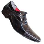 Sapato Masculino Italiano Em Couro Evernizado Oxford - Preto - Black Vienna