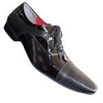Sapato Masculino Italiano Em Couro Evernizado Oxford - Preto - Black Soldier