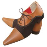 Sapato Masculino Italiano Em Couro Oxford - Marrom - Ellegance