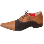 Sapato Masculino Italiano Em Couro Oxford - Marrom - Ellegance