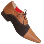 Sapato Masculino Italiano Em Couro Oxford - Marrom - Ellegance