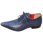 Sapato Masculino Italiano Em Couro Oxford - Azul - Blue Foursquare